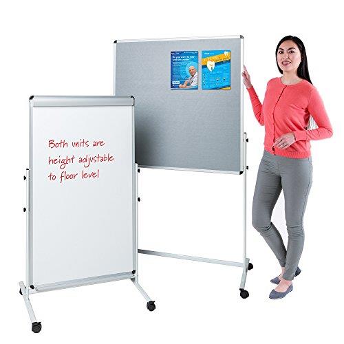 Height Adjustable Double-Sided Mobile Notice Board