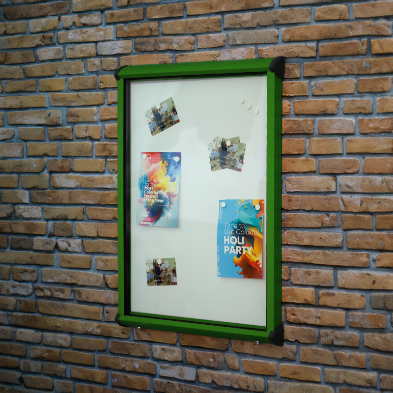 Outdoor Lockable Magnetic Whiteboard with Coloured Frame