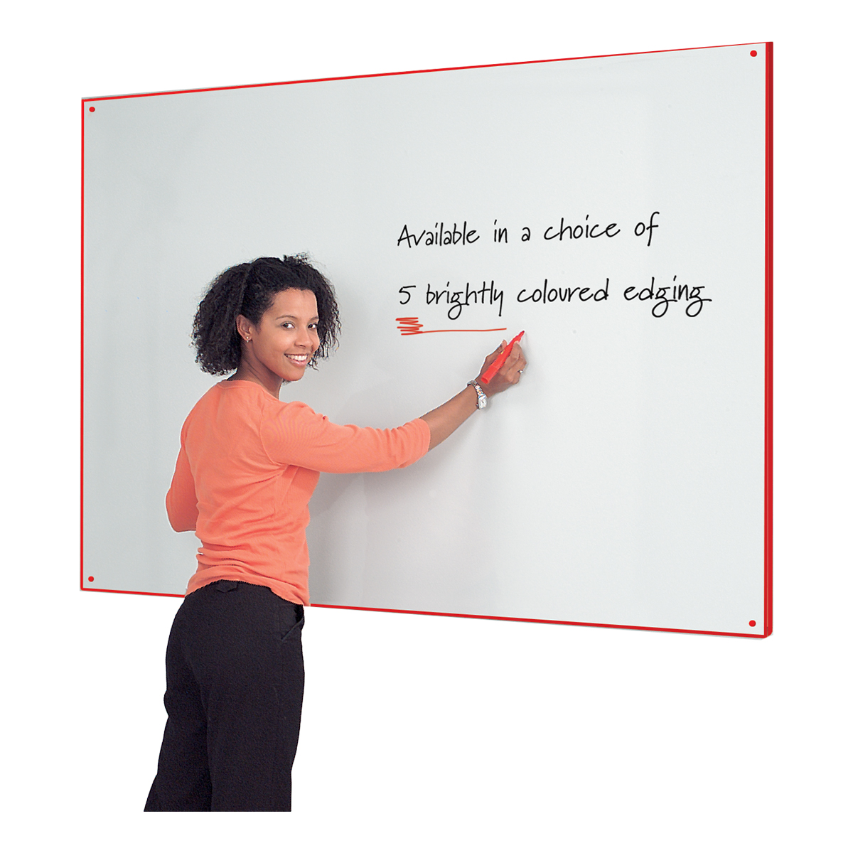 Write-on ®  Non - Magnetic Whiteboard wall Colour edge