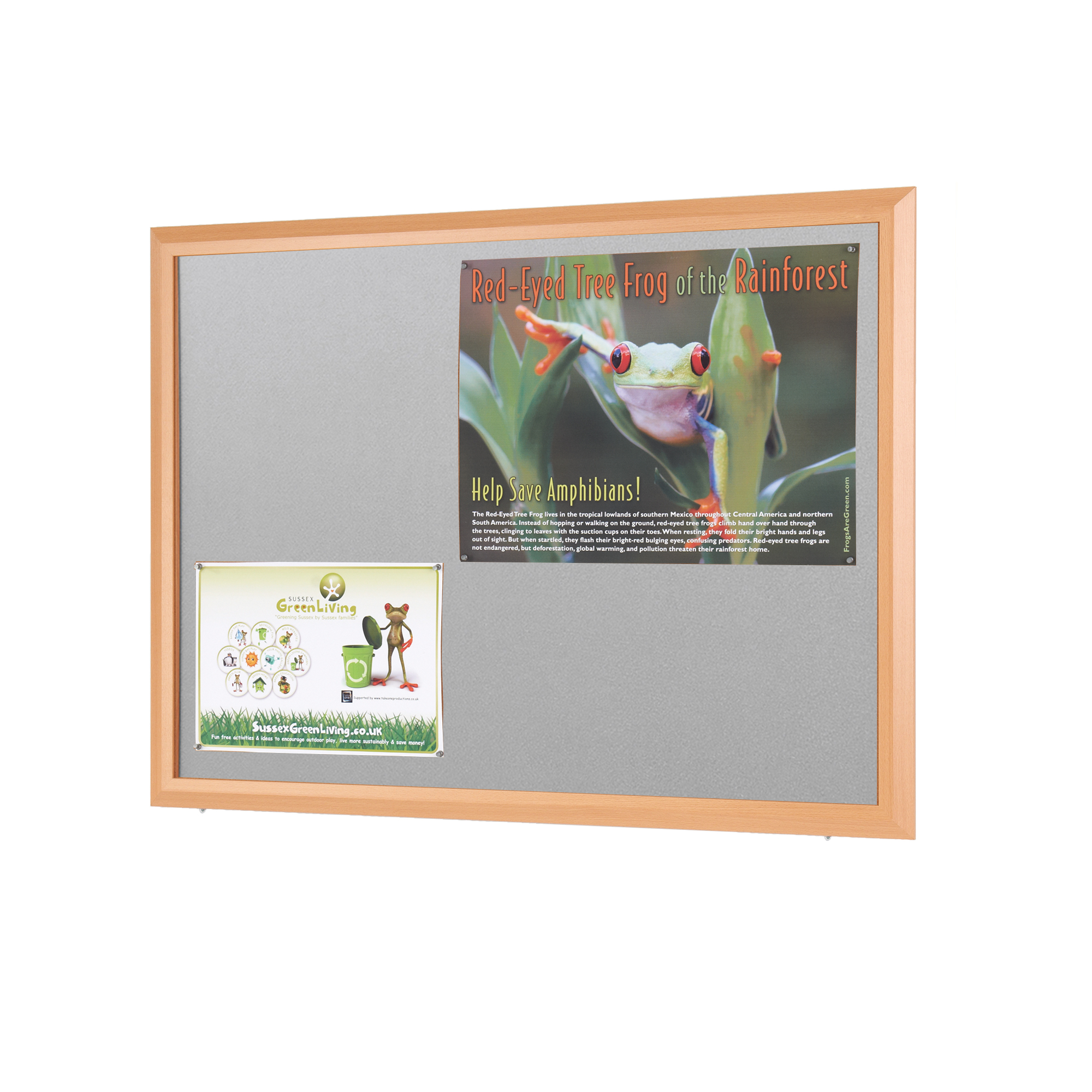 Eco-Friendly Noticeboards with Deluxe Beech Effect Frame