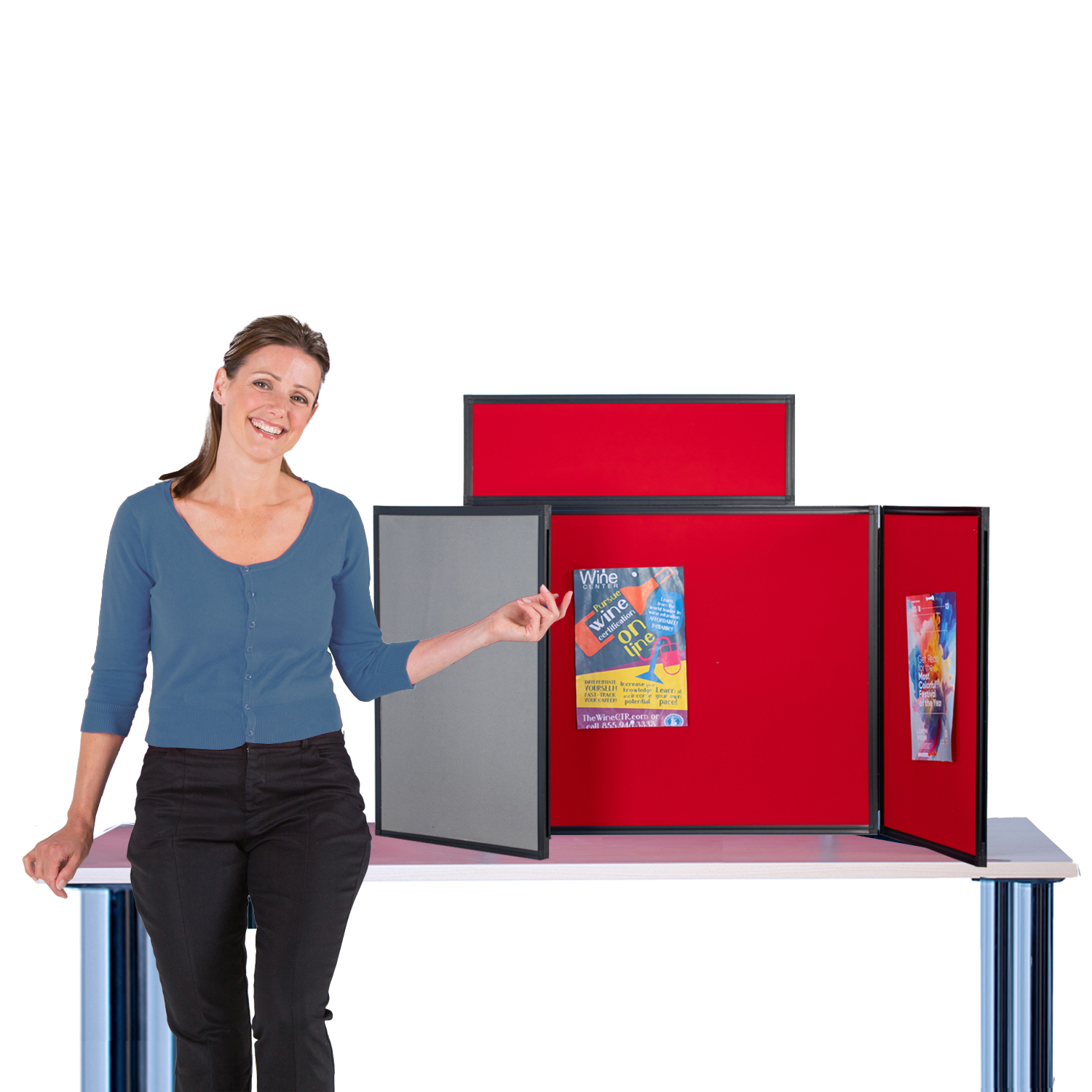 Landscape Tabletop Display Kit Cherry Red / Dove Grey 