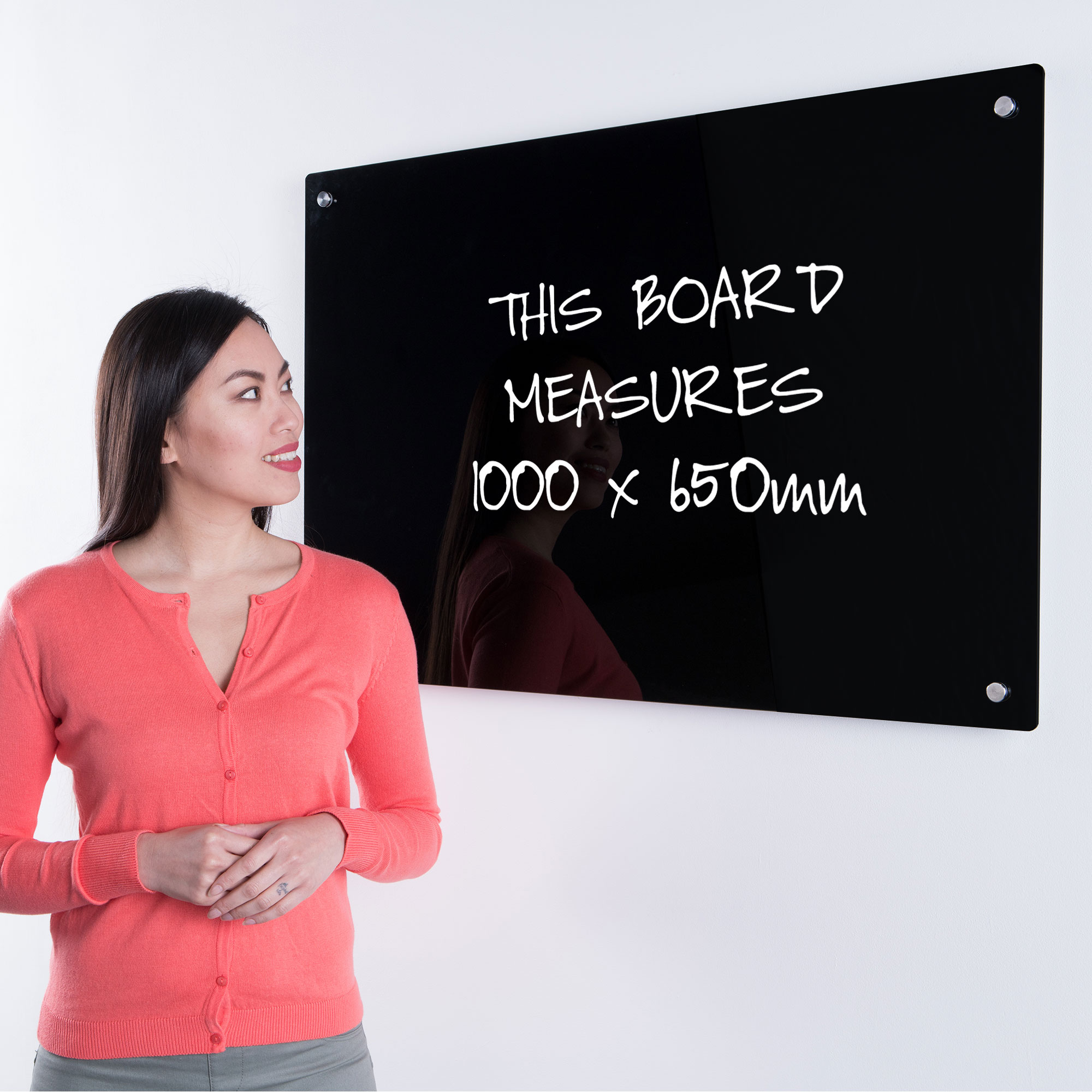 Black Glass Magnetic Whiteboard