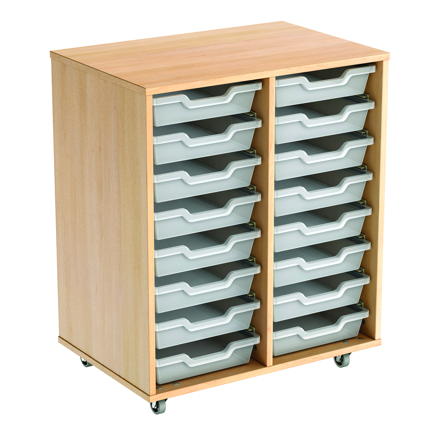 School Tray Storage - 16 Shallow Trays