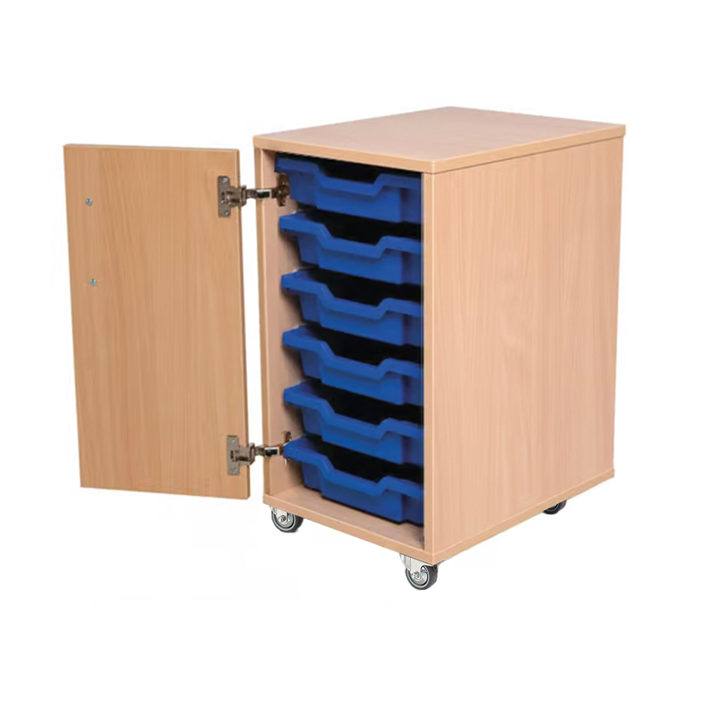School Tray Storage  6 Shallow Trays  With Door 
