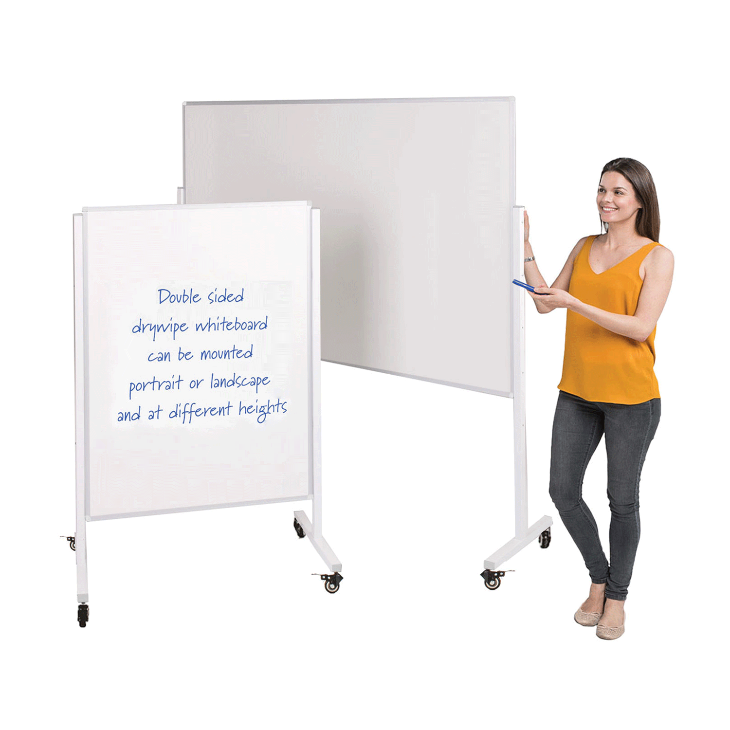 Height-adjustable Mobile Magnetic Whiteboards 