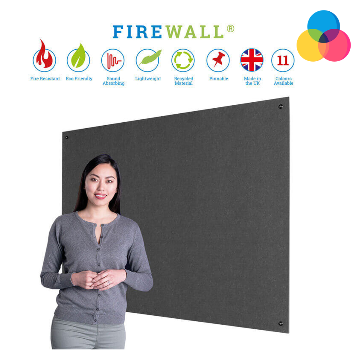 Fire-Resistant Frameless Noticeboard